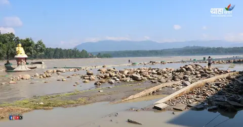 बाढीले नारायणगढको नदी किनार र चितवन महोत्सव स्थल क्षतविक्षत