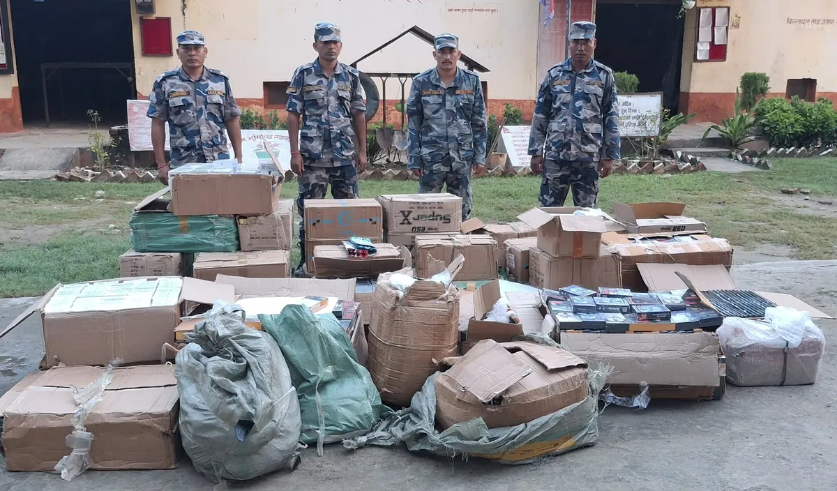 पश्चिम नवलपरासीमा ८० लाखभन्दा बढी मूल्यका मोबाइल पार्टस् बरामद