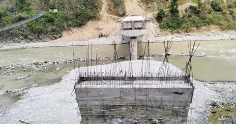 Sunkoshi bridge linking Kavre and Sindhupalchok stalled for 6 years