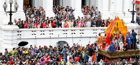 झरीबीच वसन्तपुरमा इन्द्रजात्रा, राष्ट्रपतिद्वारा अवलोकन; भक्तपुरमा इन्द्रायणी जात्रा
