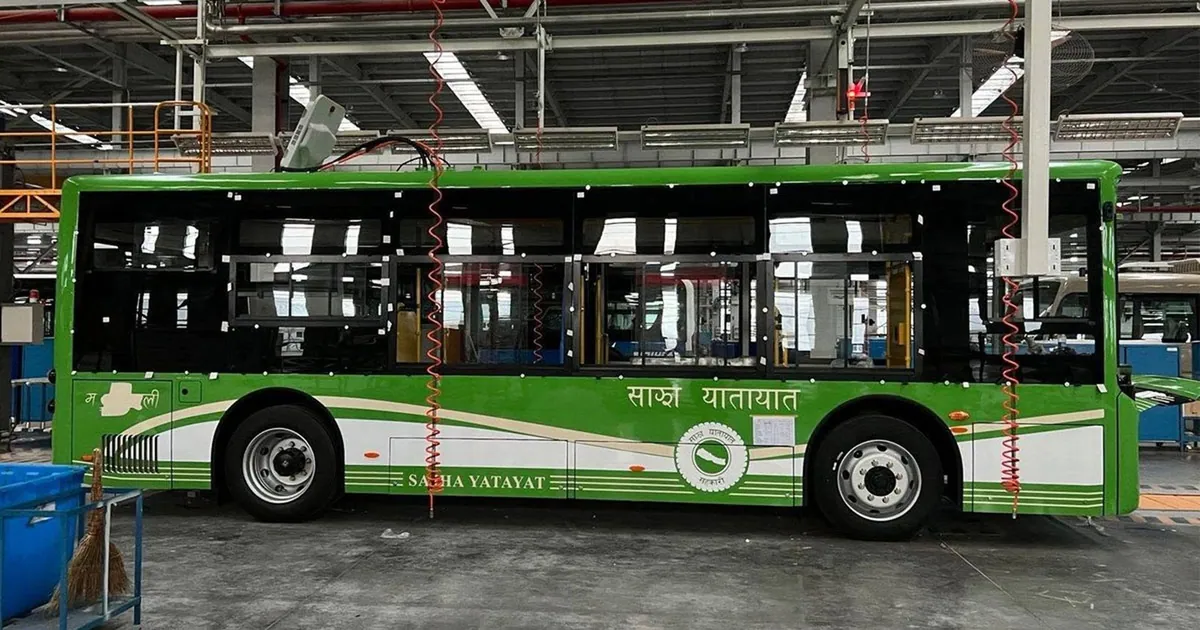 साझाको रात्रिकालीन सेवा विस्तार: ६ रुटमा २८ विद्युतीय बस