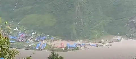 मर्स्याङ्दीको बाढीले मनाङको तालगाउँ फेरि डुबानमा