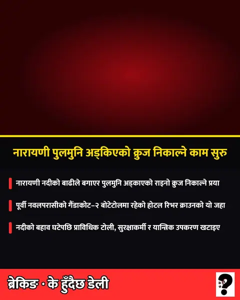 नारायणी पुलमा सवारी आवागमन सुरु, हलुका गाडीलाई मात्र अनुमति