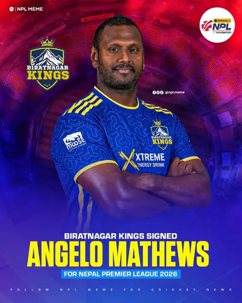 Sri Lanka's former captain Angelo Mathews to play for Biratnagar Kings in NPL