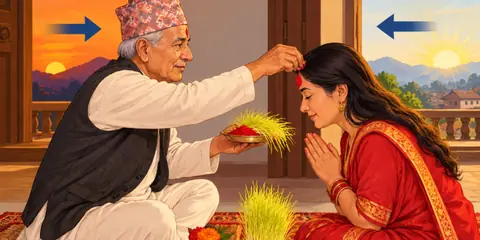 टीकाको दोस्रो दिन पनि मान्यजनबाट टीका–जमरा थाप्ने क्रम जारी, कोजाग्रत पूर्णिमासम्म चल्ने