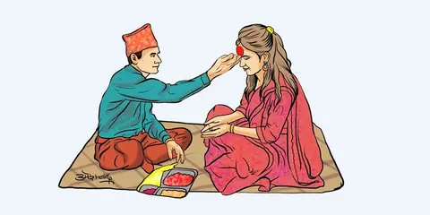 टीकाको तेस्रो दिन आज पनि मान्यजनबाट टीका, जमरा र आशीर्वाद ग्रहण