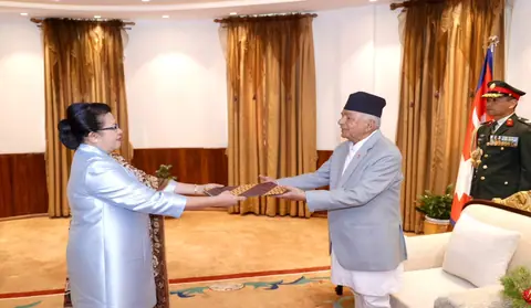 पाँच देशका राजदूतद्वारा राष्ट्रपतिसमक्ष ओहोदाको प्रमाणपत्र