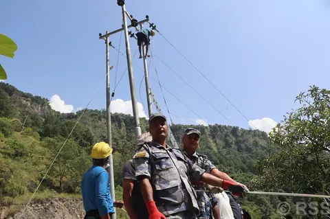 म्याग्दीका बाढीपहिरो प्रभावित सबै स्थानमा विद्युत् आपूर्ति पूर्ववत्