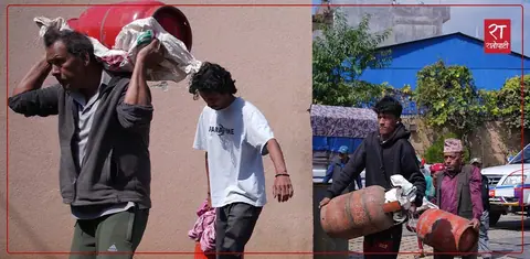 दसैँका लागि उपत्यकाका ६ स्थानबाट ग्यास वितरण, अर्को कम्पनीको सिलिन्डर नसाटिएको गुनासो