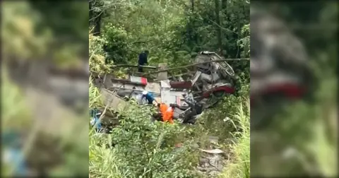 School bus carrying students falls off cliff in Pokhara, 18 rescued