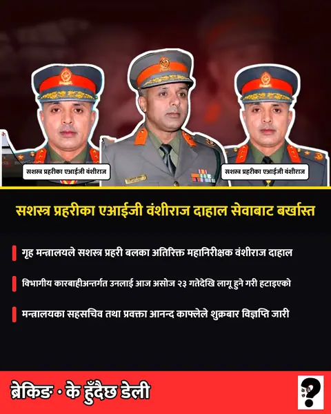 Armed Police AIG Banshi Raj Dahal dismissed from service
