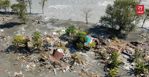 Budhigandaki flood devastates Gorkha's Shantibazar, leaves families homeless under tarpaulins